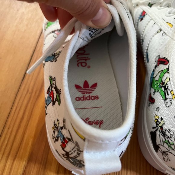 ADIDAS ORIGINALS NIZZA J X DISNEY SPORT GOOFY WHITE [FW0651] KID'S SIZE 5 - Picture 7 of 9